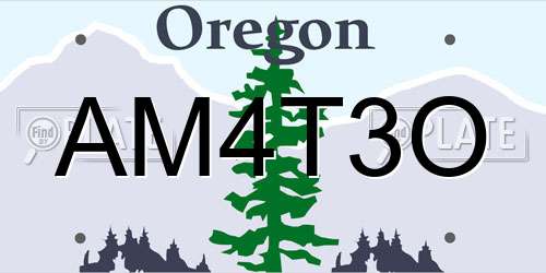 AM4T3O Oregon License Plate