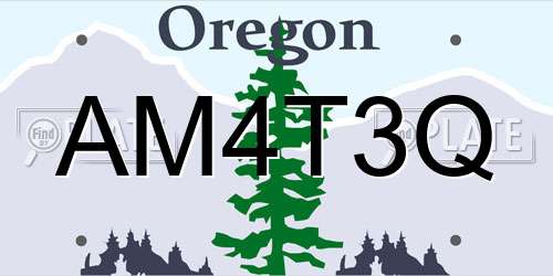 AM4T3Q Oregon License Plate
