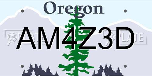 AM4Z3D Oregon License Plate