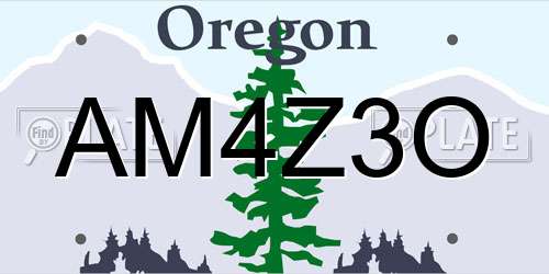 AM4Z3O Oregon License Plate