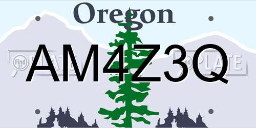 AM4Z3Q Oregon License Plate
