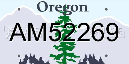 AM52269 Oregon License Plate