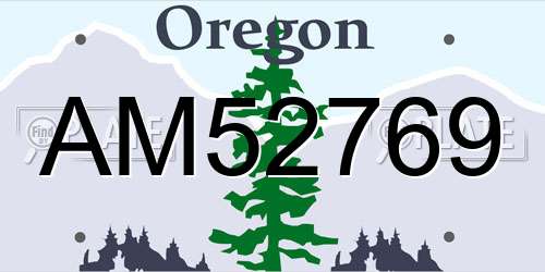 AM52769 Oregon License Plate