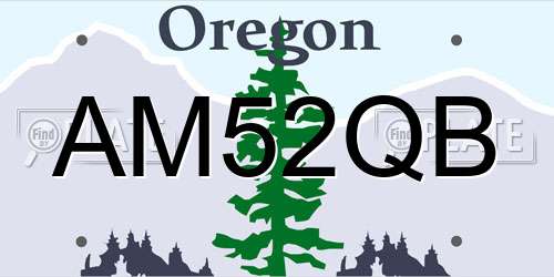 AM52QB Oregon License Plate