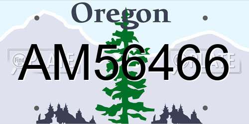 AM56466 Oregon License Plate