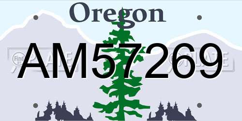 AM57269 Oregon License Plate
