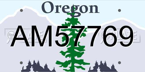 AM57769 Oregon License Plate