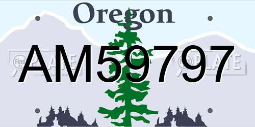 AM59797 Oregon License Plate