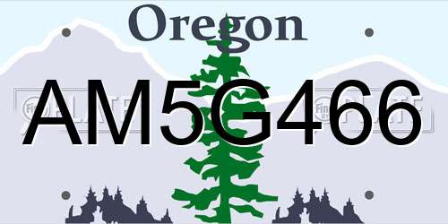 AM5G466 Oregon License Plate