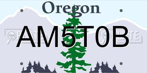 AM5T0B Oregon License Plate