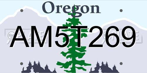 AM5T269 Oregon License Plate