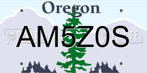 AM5Z0S Oregon License Plate