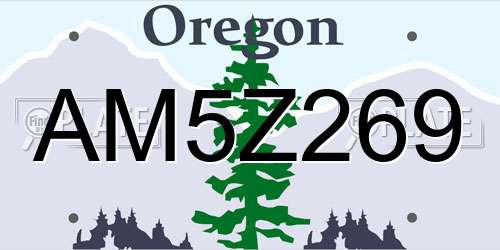 AM5Z269 Oregon License Plate