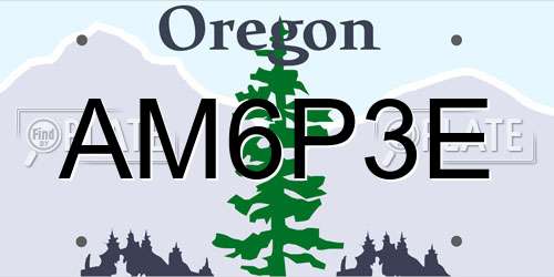 AM6P3E Oregon License Plate