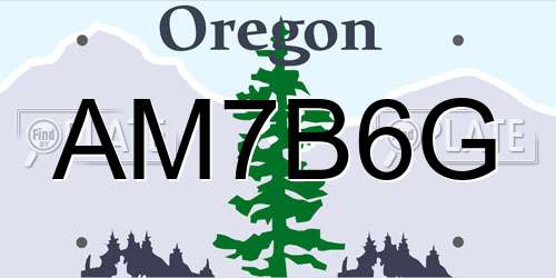 AM7B6G Oregon License Plate