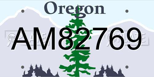 AM82769 Oregon License Plate