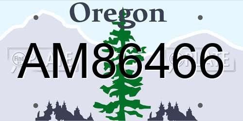 AM86466 Oregon License Plate