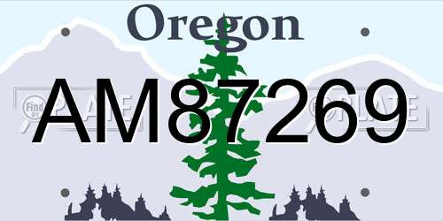 AM87269 Oregon License Plate