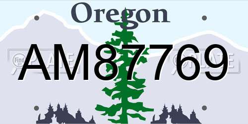 AM87769 Oregon License Plate