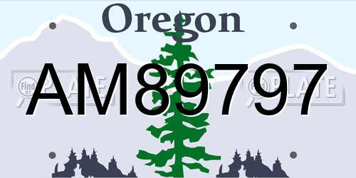 AM89797 Oregon License Plate