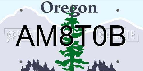 AM8T0B Oregon License Plate