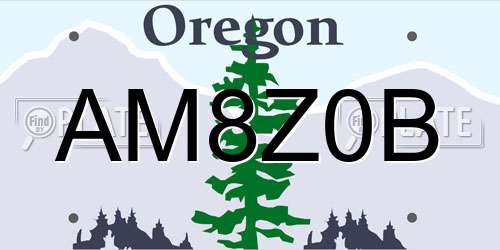 AM8Z0B Oregon License Plate
