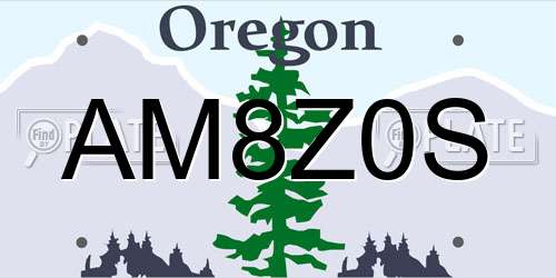 AM8Z0S Oregon License Plate