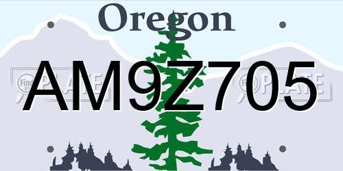 AM9Z705 Oregon License Plate