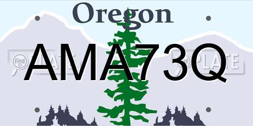 AMA73Q Oregon License Plate