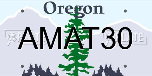 AMAT30 Oregon License Plate