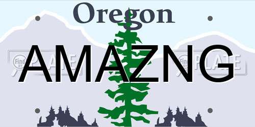 AMAZNG Oregon License Plate
