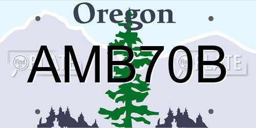 AMB70B Oregon License Plate