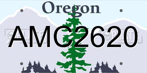 AMC2620 Oregon License Plate