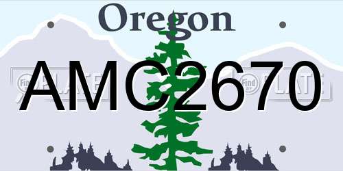 AMC2670 Oregon License Plate