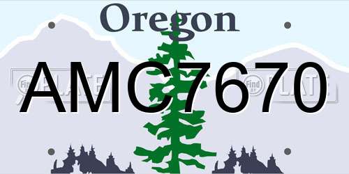 AMC7670 Oregon License Plate