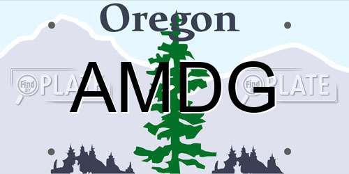 AMDG Oregon License Plate