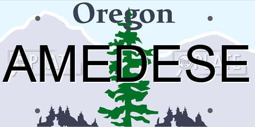 AMEDESE Oregon License Plate