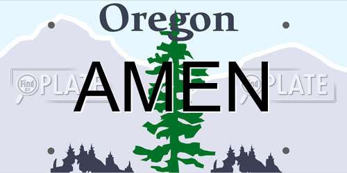 AMEN Oregon License Plate