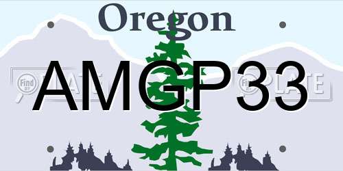 AMGP33 Oregon License Plate