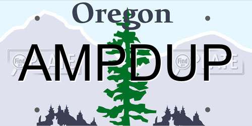 AMPDUP Oregon License Plate