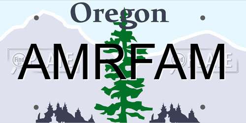 AMRFAM Oregon License Plate