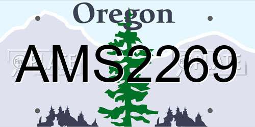 AMS2269 Oregon License Plate