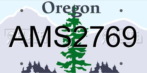 AMS2769 Oregon License Plate