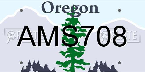 AMS708 Oregon License Plate