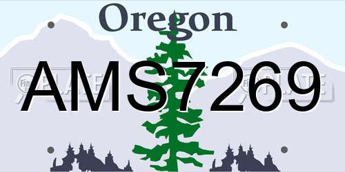 AMS7269 Oregon License Plate