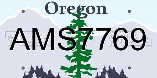 AMS7769 Oregon License Plate