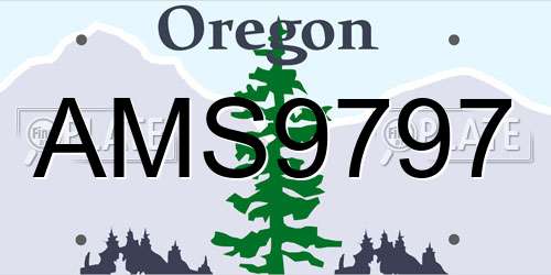 AMS9797 Oregon License Plate