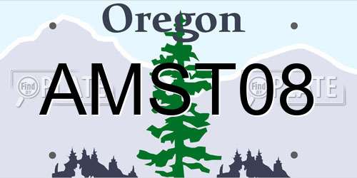 AMST08 Oregon License Plate