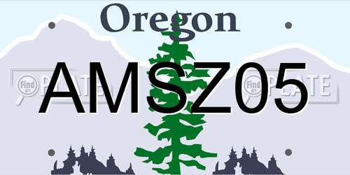 AMSZ05 Oregon License Plate