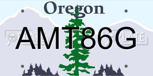 AMT86G Oregon License Plate